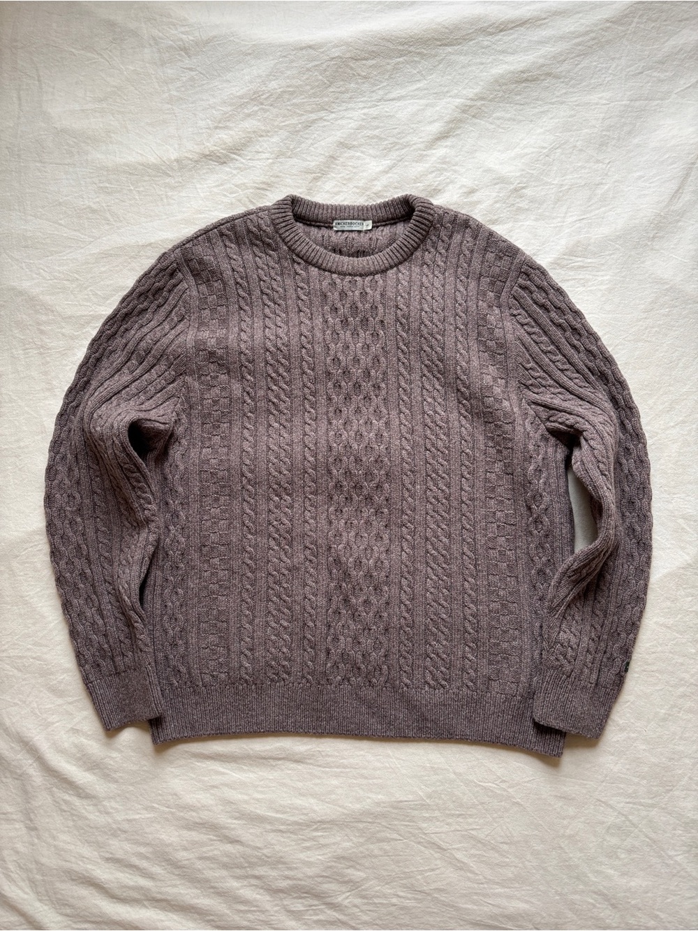 Knickerbocker Cable Knit Lambswool Sweater Size L